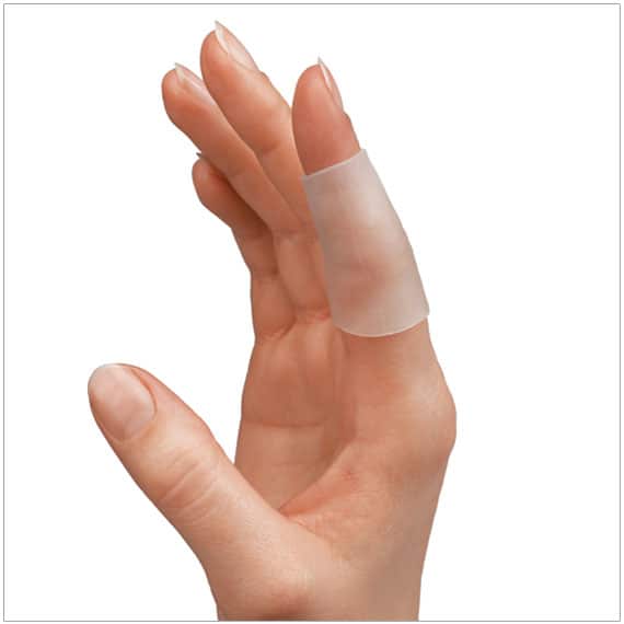 gel tube finger sleeves for arthritis, cuts and abrasions